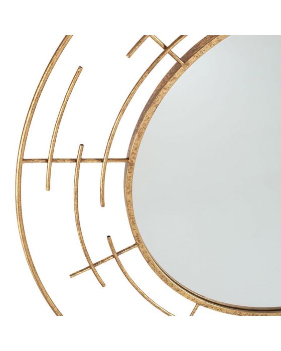 Marion Gold Metal Frame Round Wall Mirror