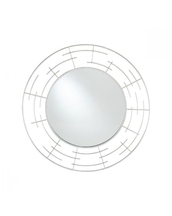 Marion Silver Metal Frame Round Wall Mirror