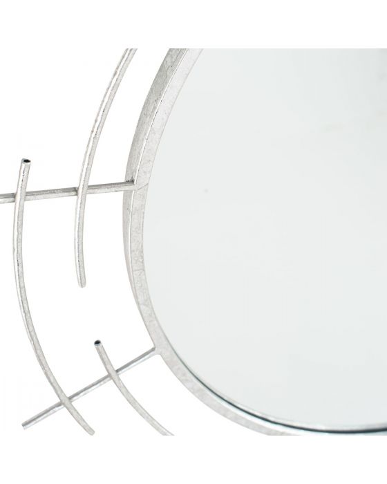 Marion Silver Metal Frame Round Wall Mirror