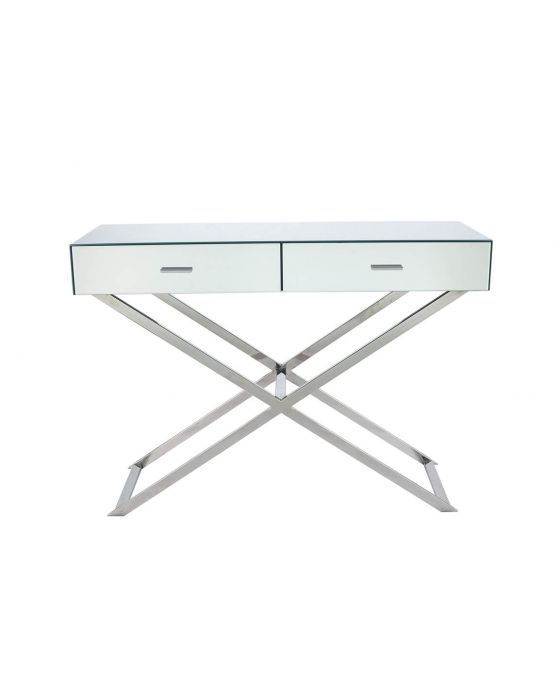 Mirrored Criss Cross Console Table, Cross Leg Console Table
