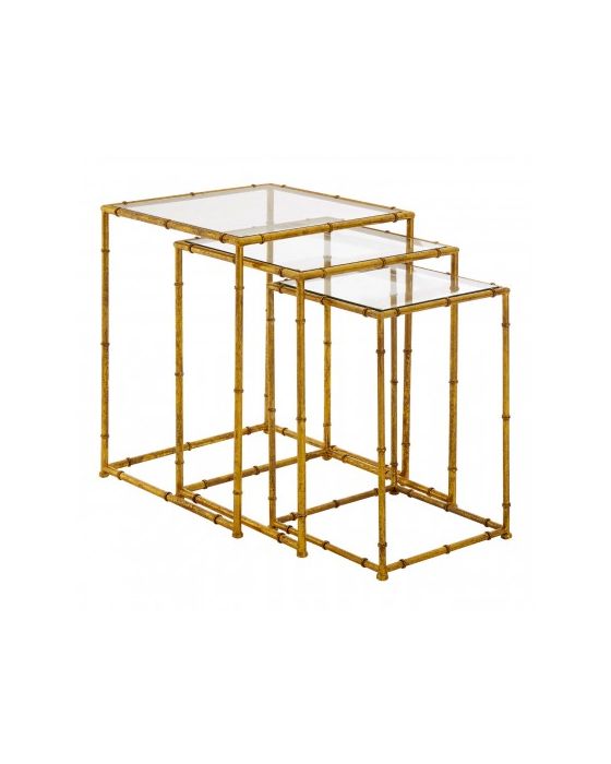 Miguel Gold Finish Steel Nesting Tables