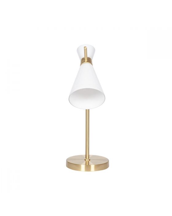Modern Mia White Glass and Gold Metal Table Lamp