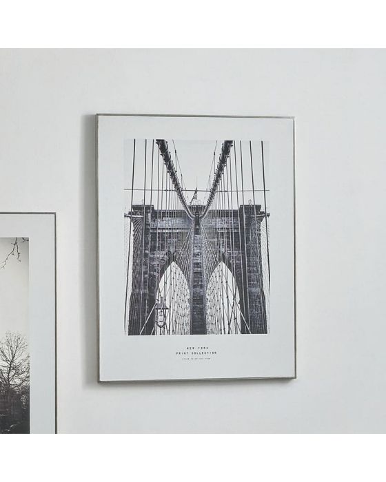 Mono New York Print with Silver Frame