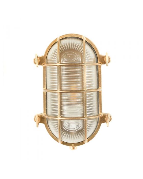 Montana Antique Brass Metal Caged Oval Outdoor Wall Light