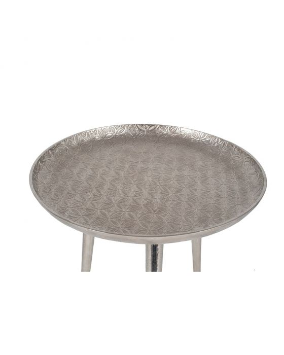 Odelo Metal Embossed Tripod Table in Silver, Brass or Gold