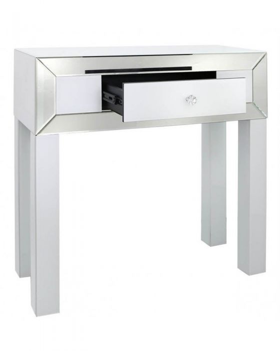 Olivia Mirror Glass White Console Table