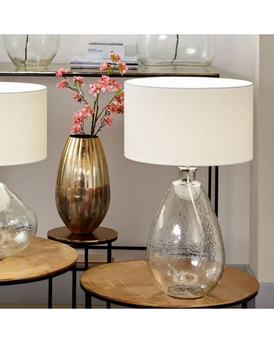 Organic Shaped Tall Clear Glass Table Lamp - Base Only
