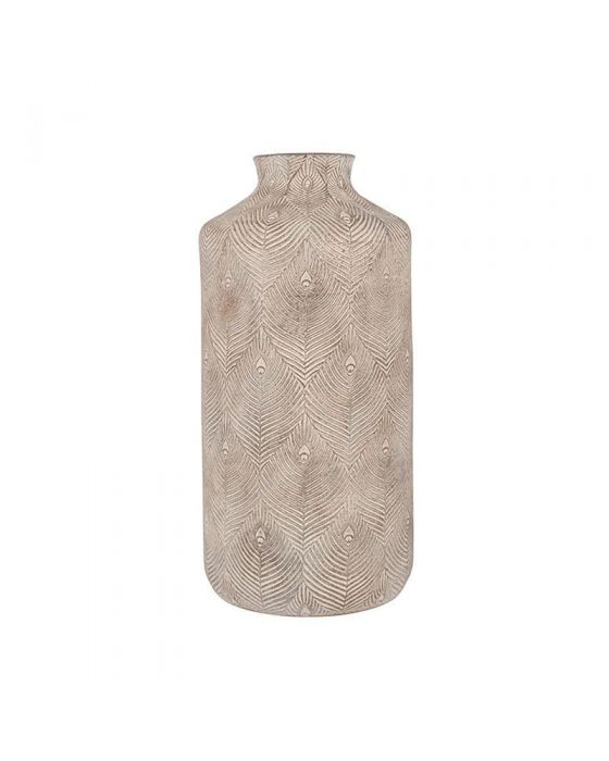 Palawan Matt Grey Feather Stoneware Vase