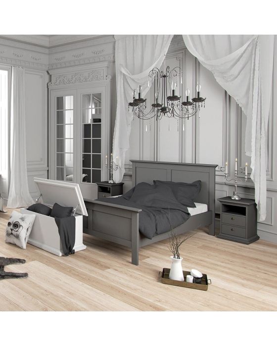 Paris 2 Drawer Bedside in White, Grey or Walnut