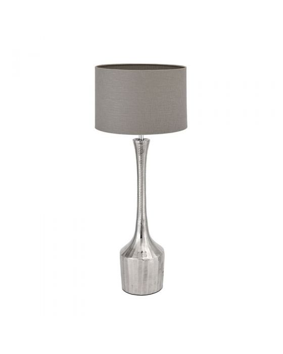 Parsons Shiny Silver Tall Neck Metal Table Lamp - Base Only