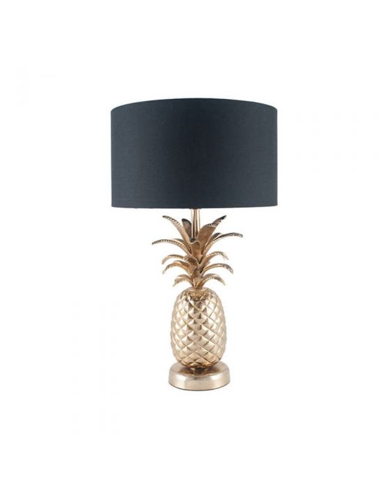 Ravensbourne Shiny Gold Pineapple Metal Table Lamp - Base Only