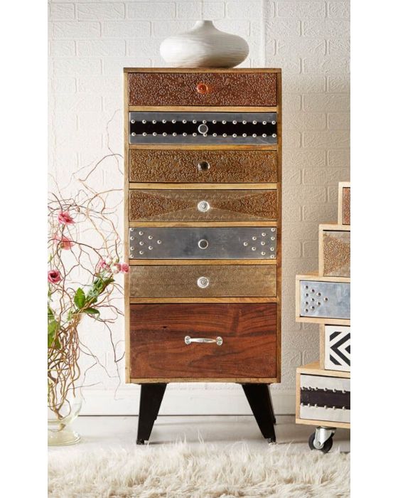 Retro Patch 7 Drawer Chest