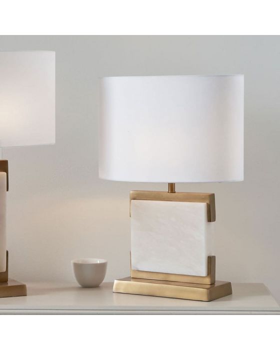 Romina Alabaster and Brass Table Lamp - Base Only