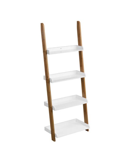 Scandinavian Inspired Bamboo Ladder Shelving
