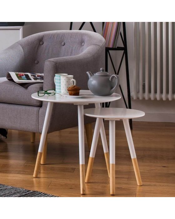 Scandinavian Inspired Set of Two Side Tables