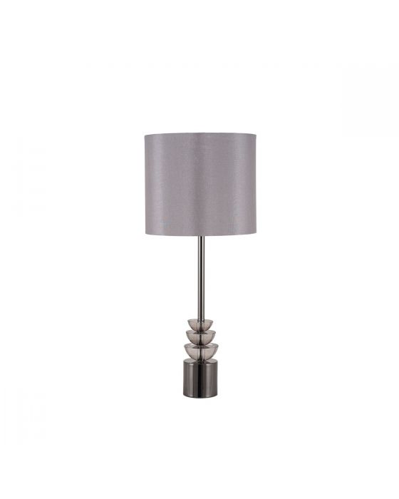 Smoke Glass and Pewter Silhouette Tall Table Lamp