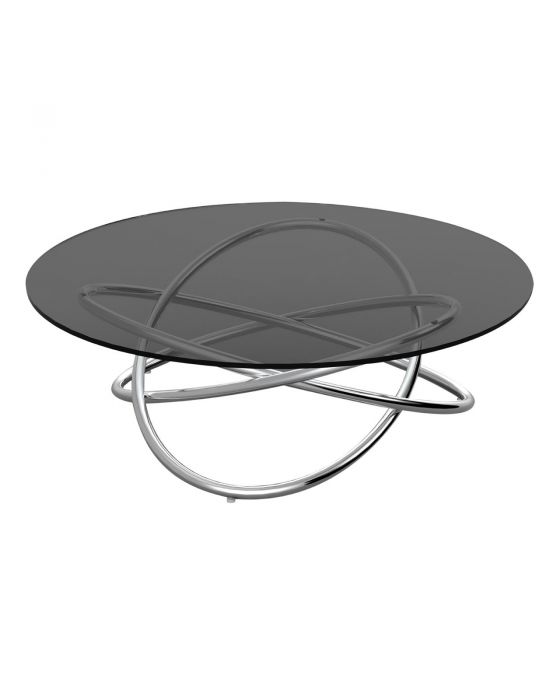 Sphere Style Round Smoke  Glass Coffee Table