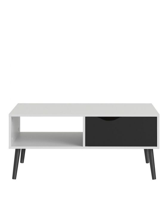 Stockholm Coffee Table in White with Black or Oak