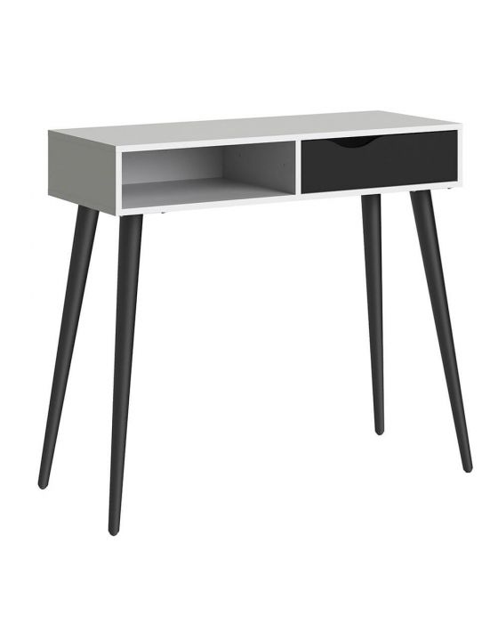Stockholm Console Table in White with black or oak
