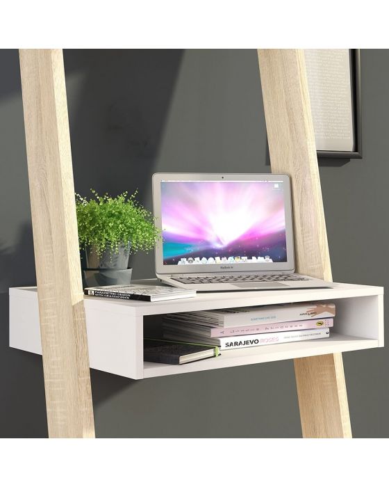 Stockholm Leaning Desk in White With Black or Oak