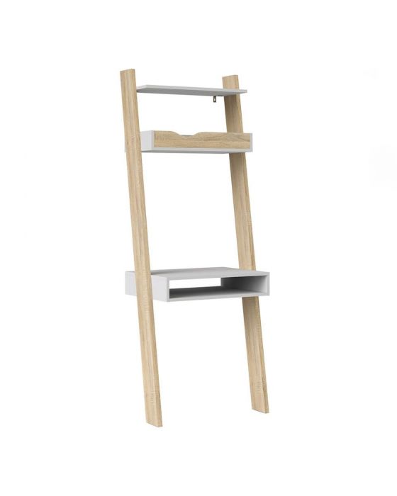 Stockholm Leaning Desk in White With Black or Oak