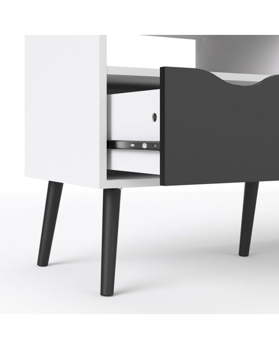 Stockholm TV Unit in White with Black or Oak