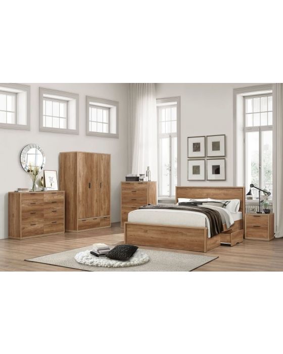 Stonehouse Rustic Effect King Size Bed Frame