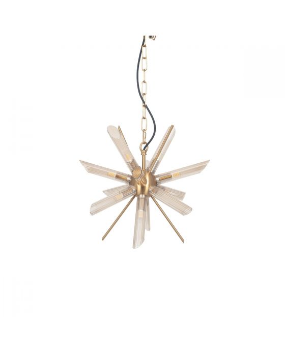 Tonia Glass and Gold Metal Starburst Pendant