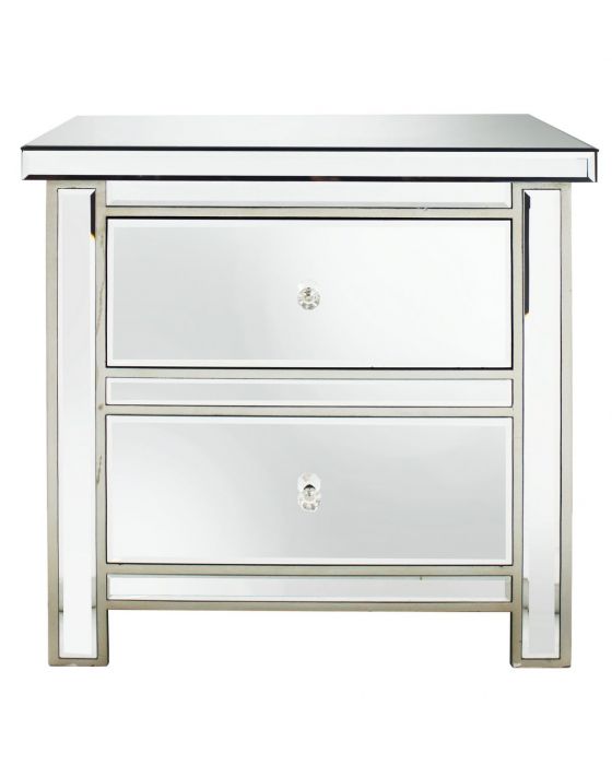 Traditional Mirrored 2 Drawer Chest