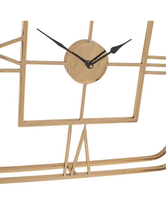 Tristo Gold Metal Square Wall Clock