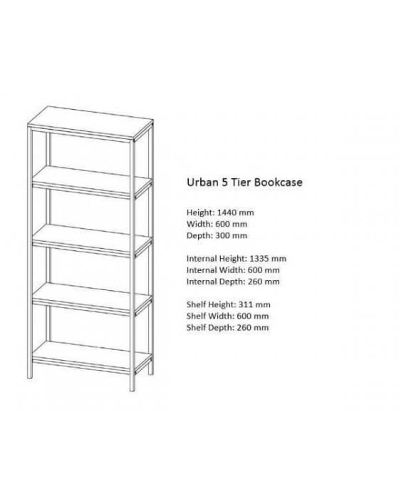 Urban 5 Tier Bookcase