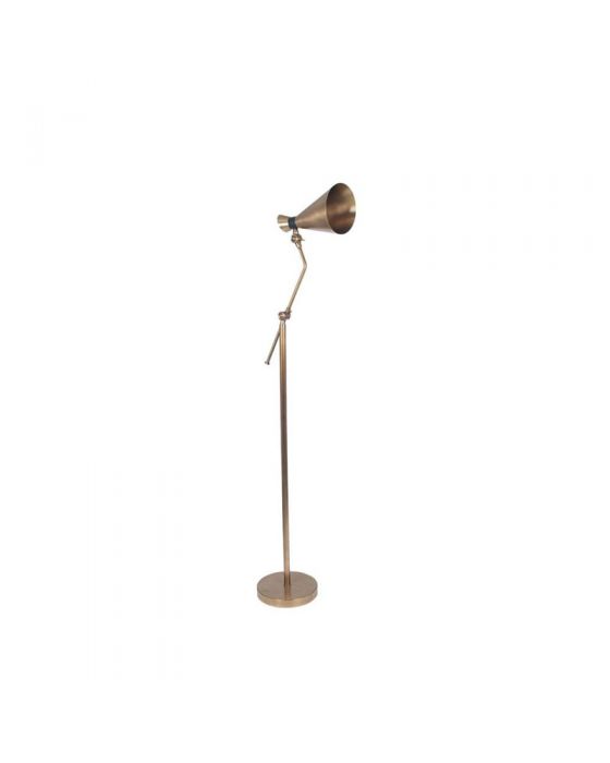 Wendell Antique Brass Adjustable Conical Metal Floor Lamp