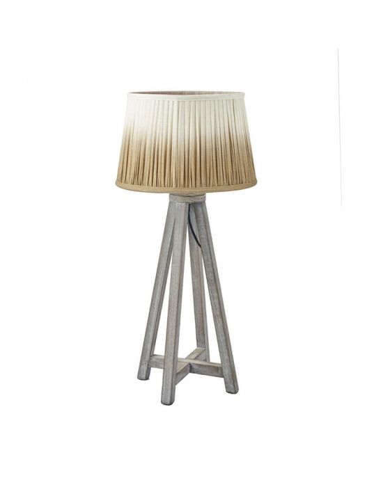Whitby Grey Wash Wood Tapered 4 Post Table Lamp - Base Only
