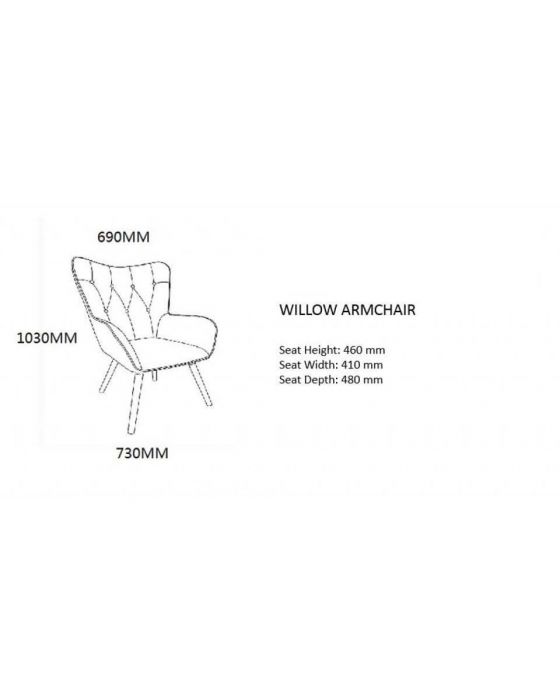 Willow Retro Scandinavian Style Chair