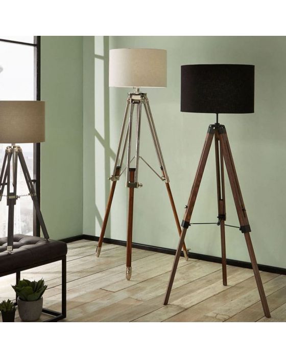 Windsor Wooden Tripod Floor Lamp - Base Only