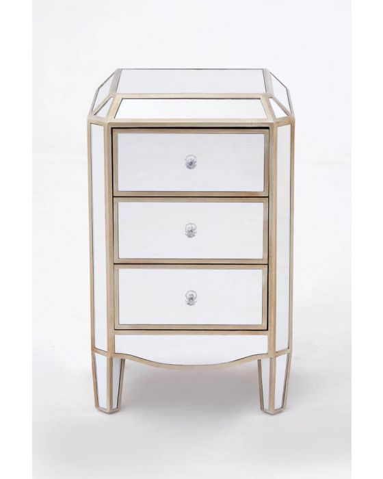 Mirrored French Champagne Side Chest