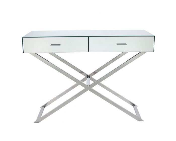 Mirrored Criss Cross Console Table Zurleys