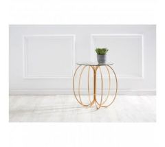 Alexa Convex Side Table in Rose Gold