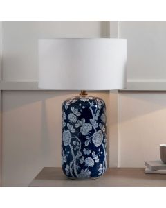 Altheda Blue and White Floral Ceramic Table Lamp - Base Only