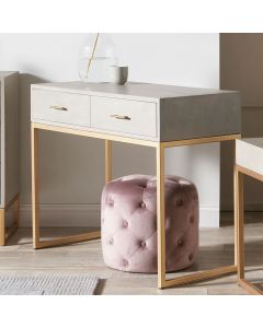 Ambroso Shagreen Effect and Gold Metal 2 Drawer Dressing Table