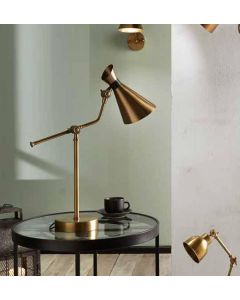 Antique Brass Metal Conical Table Lamp