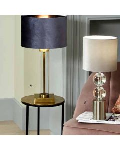 Brushed Silver and Clear Glass 2 Orb Table Lamp