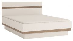 Chelsea King Size Bed In White Gloss With An Oak Trim