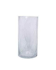 Clear Glass Round Optic Vase Small