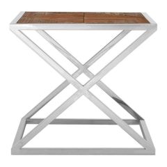 Criss Cross Industrial Chic Side Table