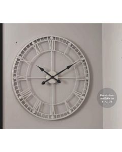 Flo Antique Silver Metal Round Wall Clock