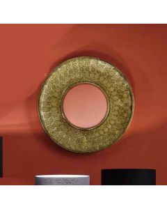 Gold Disc Metal Wall Mirror