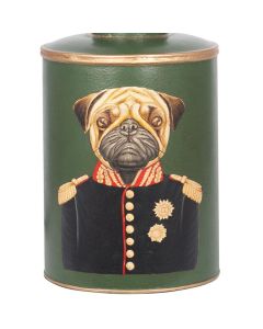 Green Hand Painted Pug Dog Motif Table Lamp - Base Only