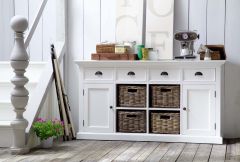 Halifax Sideboard With 4 Drawers and 4 Rattan Baskets