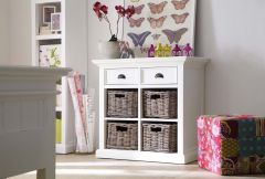 Halifax Small Sideboard With 4 Rattan Baskets